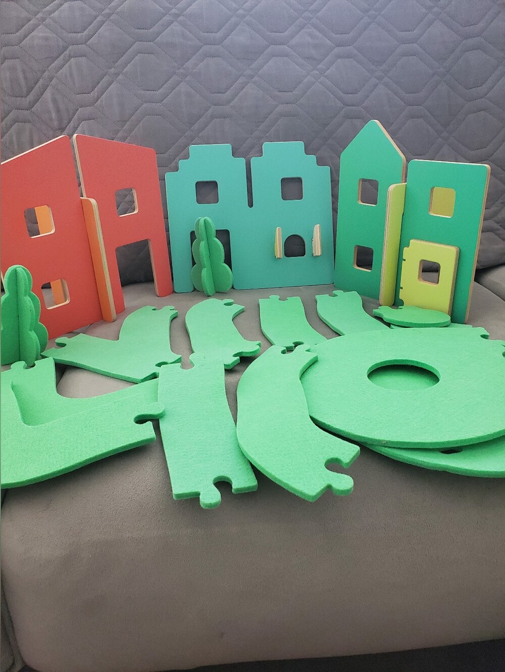 Lovevery Wooden Modular Village & Pathways toy set